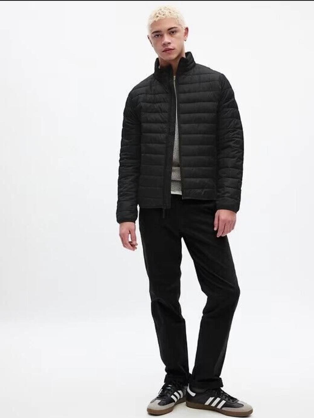 GAP Cold Control Puffer Jacket Quilted Water Resistant Black Men Large